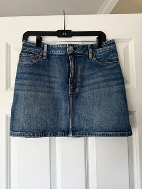 Alice + Olivia Medium Wash Denim Mini Skirt